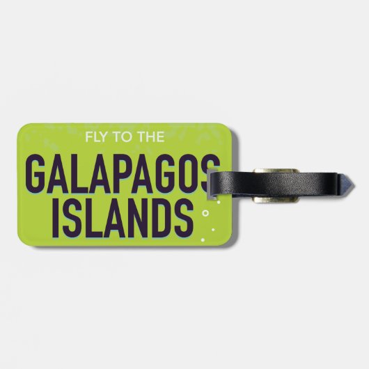 Galapagos-eilanden vintage reisposter kunst. bagagelabel (Achterkant horizontaal)