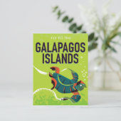 Galapagos-eilanden vintage reisposter kunst. briefkaart (Staand voorkant)
