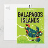 Galapagos-eilanden vintage reisposter kunst. briefkaart (Voorkant / Achterkant)