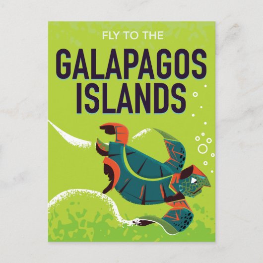 Galapagos-eilanden vintage reisposter kunst. briefkaart (Voorkant)