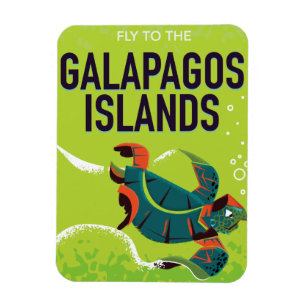 Galapagos-eilanden vintage reisposter kunst. magneet
