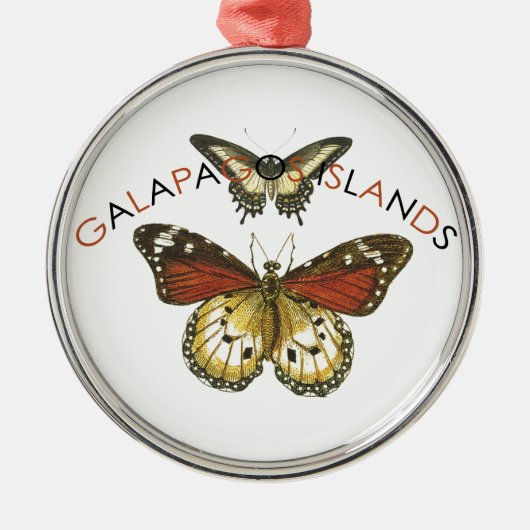 Galapagos Eilanden Vlinder Metalen Ornament (Voorkant)