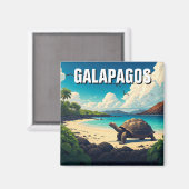 Galapagos Giant Tortoise Briefkaart Magneet (Voorkant / Achterkant)