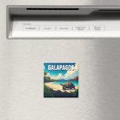 Galapagos Giant Tortoise Briefkaart Magneet (Insitu (Vaatwasser))