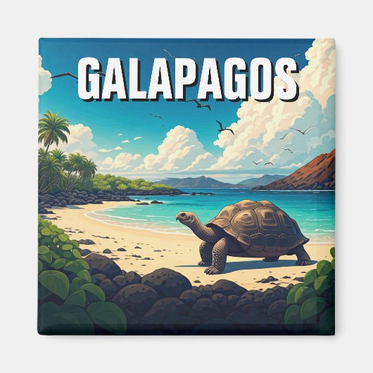 Galapagos Giant Tortoise Briefkaart Magneet (Voorkant)