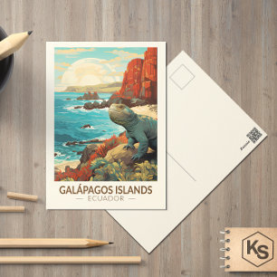 Galapagos Islands Reizen Kunst Vintage Briefkaart