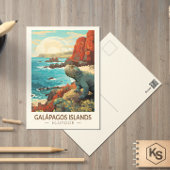 Galapagos Islands Reizen Kunst Vintage Briefkaart