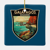 Galapagos Islands Reizen Kunst Vintage Keramisch Ornament (Achterkant)