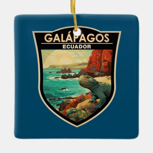 Galapagos Islands Reizen Kunst Vintage Keramisch Ornament (Voorkant)