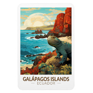 Galapagos Islands Reizen Kunst Vintage Magneet