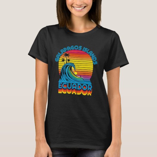 Galapagos Islands Retro Throwback Surf & Beach Sou T-shirt (Voorkant)