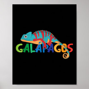Galapagos Islands Summer Colorful Chameleon Exotic Poster