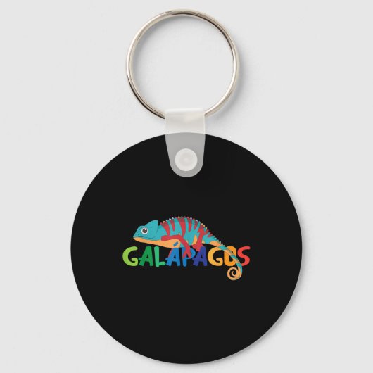 Galapagos Islands Summer Colorful Chameleon Exotic Sleutelhanger (Voorkant)