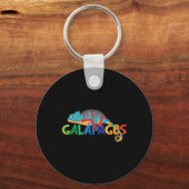 Galapagos Islands Summer Colorful Chameleon Exotic Sleutelhanger (Voorkant)