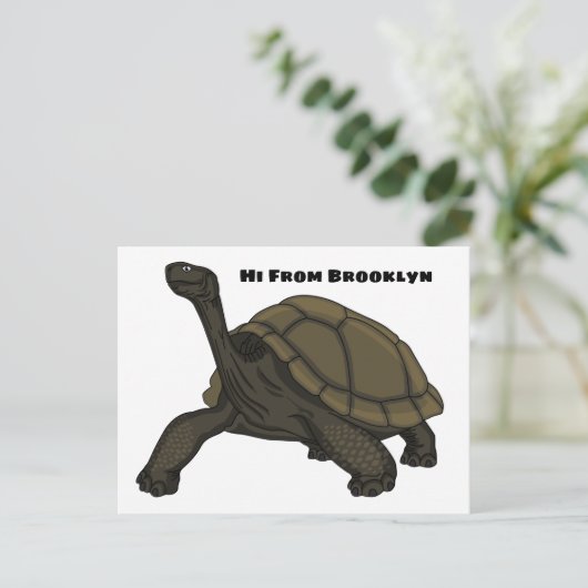 Galapagos land tortoise illustration  briefkaart (Staand voorkant)