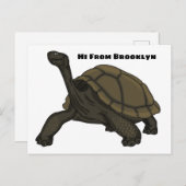 Galapagos land tortoise illustration briefkaart (Voorkant / Achterkant)