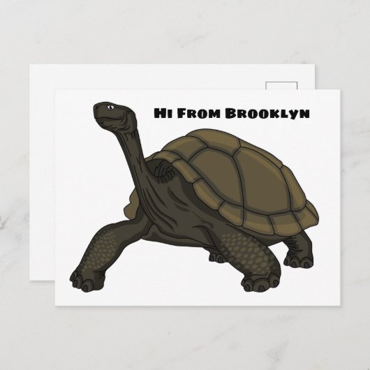 Galapagos land tortoise illustration  briefkaart (Voorkant / Achterkant)