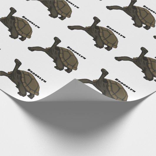 Galapagos land tortoise illustration  cadeaupapier (Hoek)