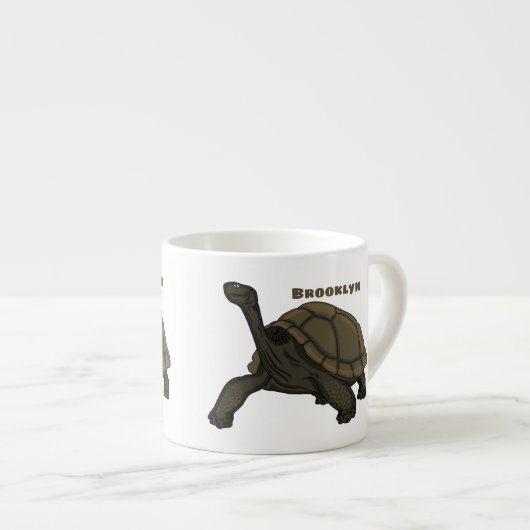 Galapagos land tortoise illustration espresso kop (Voorkant rechts)