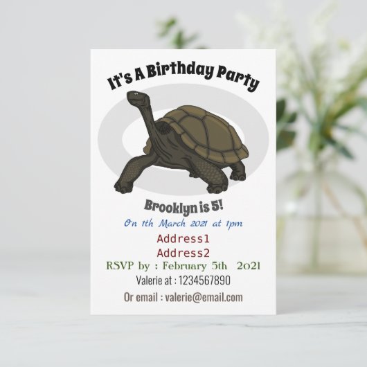 Galapagos landschildpad kaart (Staand voorkant)