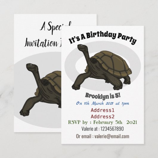 Galapagos landschildpad kaart (Voorkant / Achterkant)