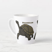 Galapagos landschildpad latte mok (Linkerhoek)