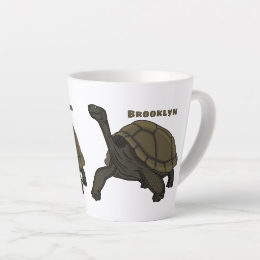 Galapagos landschildpad latte mok (Rechterhoek)