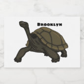 Galapagos landschildpad voedselcontainer etiket (Enkel label)