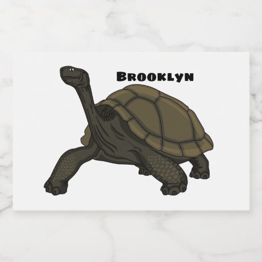 Galapagos landschildpad voedselcontainer etiket (Enkel label)