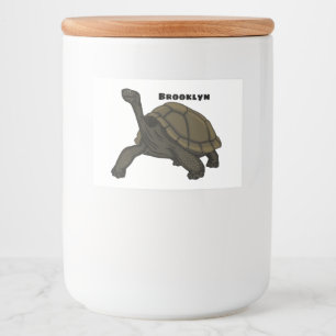 Galapagos landschildpad voedselcontainer etiket