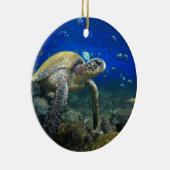 Galapagos paradijs, zee onderzeese schildpad keramisch ornament (Rechts)
