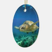 Galapagos paradijsschildpad onderwater keramisch ornament (Links)