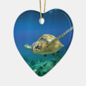 Galapagos paradijsschildpad onderwater keramisch ornament (Links)