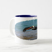 Galapagos Pelican Tweekleurige Koffiemok (Voorkant links)