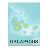 Galapagos-poster met plattegrond foto afdruk (Voorkant)