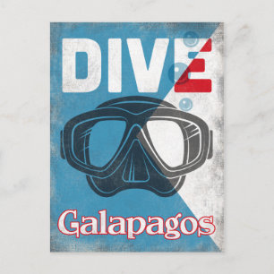 Galapagos scuba duikmasker briefkaart