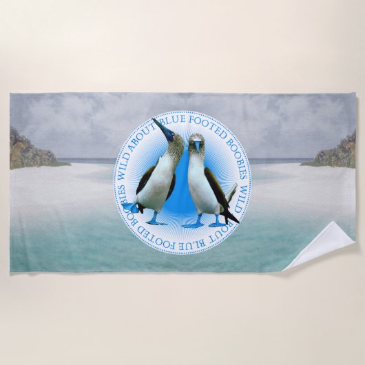 Galapagos Souvenir Blauwe Voeten Boobies Strandlak Strandlaken (Voorkant)