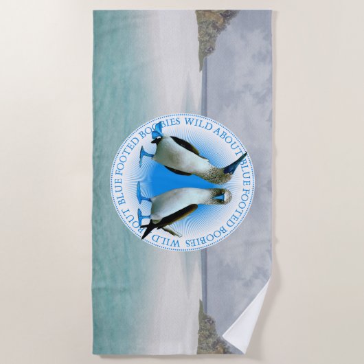 Galapagos Souvenir Blauwe Voeten Boobies Strandlak Strandlaken (Voorkant)