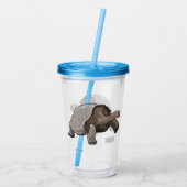 Galapagos tortoise cartoon acryl drinkbeker (Achterkant)