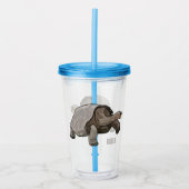 Galapagos tortoise cartoon acryl drinkbeker (Voorkant)