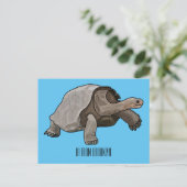 Galapagos tortoise cartoon briefkaart (Staand voorkant)