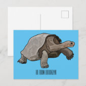 Galapagos tortoise cartoon briefkaart (Voorkant / Achterkant)