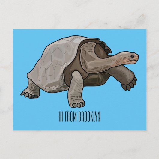 Galapagos tortoise cartoon briefkaart (Voorkant)