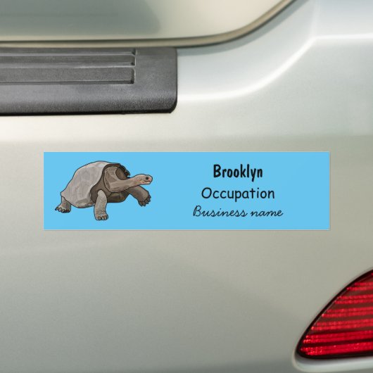 Galapagos tortoise cartoon bumpersticker (Op auto)