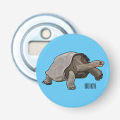 Galapagos tortoise cartoon button flesopener (Voorkant)