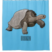 Galapagos tortoise cartoon douchegordijn (Voorkant)