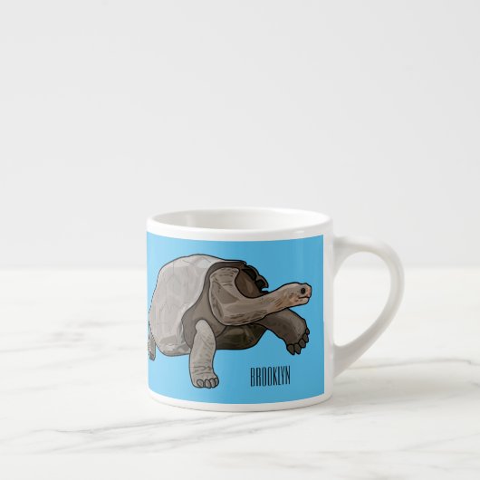 Galapagos tortoise cartoon espresso kop (Rechts)