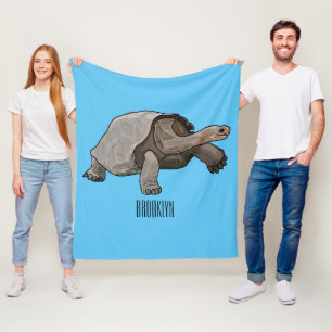 Galapagos tortoise cartoon fleece deken