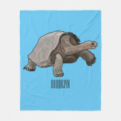 Galapagos tortoise cartoon fleece deken (Voorkant)