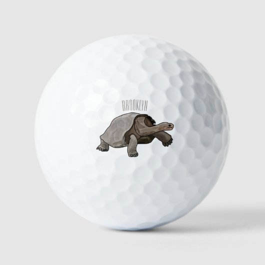 Galapagos tortoise cartoon golfballen (Voorkant)
